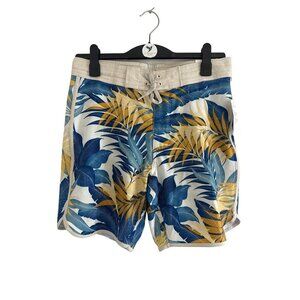 NWT Old Navy Tru is Swimming Board Shorts Blue White Built In Flex 8” Inseam 30”